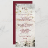 Burgundy Tekst Grijs Goud Waterverf Alpengebergte Menu (Voorkant / Achterkant)