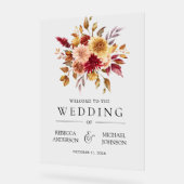 Burgundy Terracotta Floral Wedding Welcome (Angle)