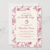 Burgundy Toile de Jouy Citrouille Invitation Baby  (Devant)