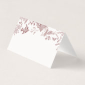 Burgundy Toile Jouy Floral Place Card Table Décor (Back)