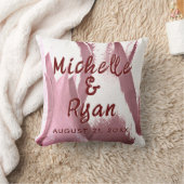 Burgundy Tulips Flowers Floral Wedding Keepslag Kussen (Deken)