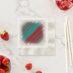 Burgundy turquoise op grijs servet