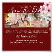 Burgundy Verlovingsfoto Save the Date BUDGET Foto Afdruk (Voorkant)