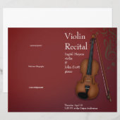 Burgundy Violin Viola vouwde het programma van de (Voorkant / Achterkant)