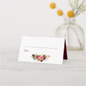 Burgundy waterkleurige florals boho bruiloft (Achterkant)