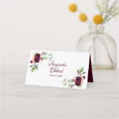 Burgundy waterkleurige florals boho bruiloft (Voorkant)