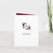 Burgundy Waterverf Floral Rustic Chic Wedding (Achterkant)