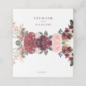 Burgundy waterverf floral rustige boho bruiloft (Buitenkant ongevouwen)