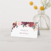 Burgundy waterverf floral rustige boho bruiloft (Achterkant)