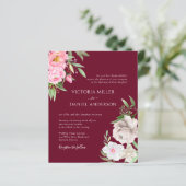Burgundy Waterverf Floral Wedding (Staand voorkant)