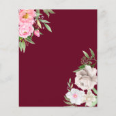 Burgundy Waterverf Floral Wedding (Achterkant)