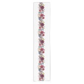 Burgundy Waterverf Florals Korte Tafelloper (Voorkant)