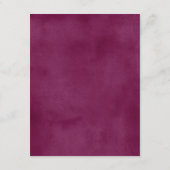 Burgundy Waterverf Huwelijksinsteekkaart / Richtin Informatiekaartje (Achterkant)