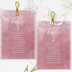 Burgundy Waterverf Seating Plan Kaart Guest Name