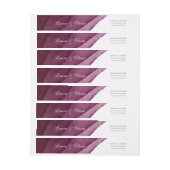 Burgundy Waterverf Wedding Wrap-Around Label (Vel)