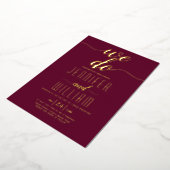 Burgundy "We do" scriptkalligrafie bruiloft F Folie Uitnodiging (Gedraaid)