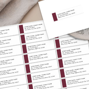Burgundy Wedding 30 Adresetiketten Sticker