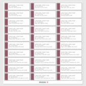 Burgundy Wedding 30 Adresetiketten Sticker (Vel)
