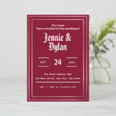 Burgundy Wedding Invitation Kaart (Staand voorkant)