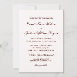 Burgundy Wedding Invitation Kaart
