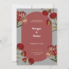 Burgundy Wedding Invitation Kaart
