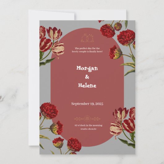 Burgundy Wedding Invitation Kaart (Voorkant)