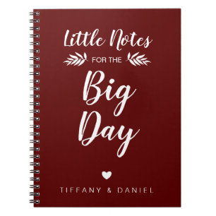 Burgundy Wedding Little Note Big Day Persoonlijk Notitieboek