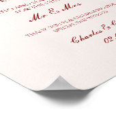 Burgundy Wedding Photo Guest Book Poster (Coin)