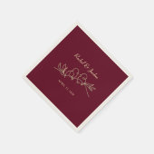 Burgundy Wedding Servet (Hoek)