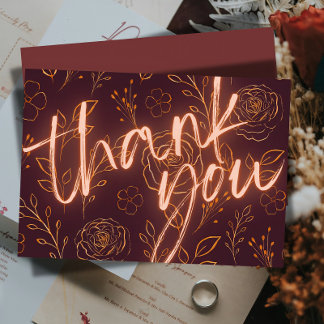 Burgundy wedding thank you cards bedankkaart