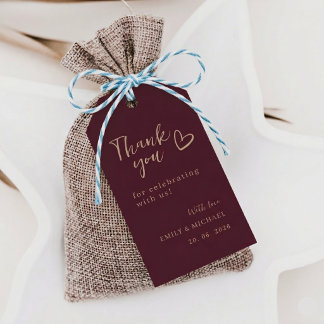 Burgundy Wedding Thank You Personalized Gift favor Cadeaulabel