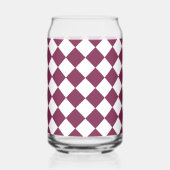 Burgundy White Checker Diamond Pattern Blikvorm Glas (Achterkant)