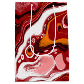 Burgundy White Digital Fluid Art Medium Cadeauzakje (Achterkant)