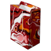 Burgundy White Digital Fluid Art Medium Cadeauzakje (Achterkant Gekanteld)