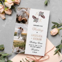 Burgundy White Floral Monogram Foto's Weddenschap