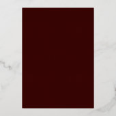 Burgundy & White Flowers Roos Gold Foil Wedding Folie Uitnodiging (Achterkant)