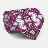 Burgundy White Fractal Design Stropdas (Opgerold)