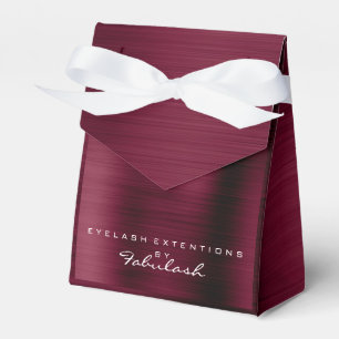 Burgundy White Metallic Name branding Beauty Salon Bedankdoosjes