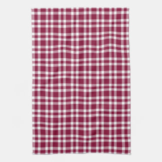 Burgundy White Plaid Pattern Theedoek