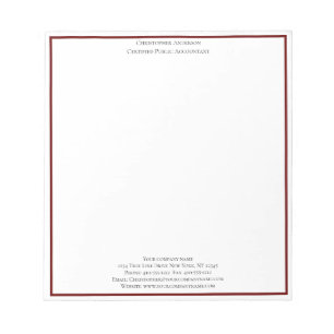 Burgundy White Professional - op maat gesneden Notitieblok