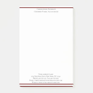 Burgundy White Professional - op maat gesneden Post-it® Notes