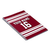 Burgundy White Team Jersey Notitieboek (Rechterzijde)
