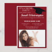 Burgundy White Trunk College Foto Kaart (Voorkant / Achterkant)