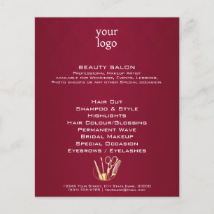 Burgundy Wijn & Gouden Schoonheidssalon Flyer