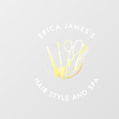 Burgundy Wijn & Gouden Schoonheidssalon Raamsticker (Vel)