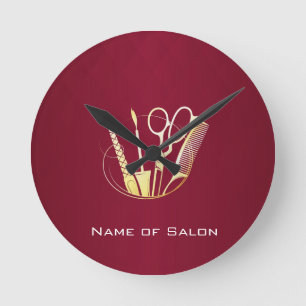 Burgundy Wijn & Gouden Schoonheidssalon Ronde Klok