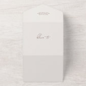 Burgundy Wilde Bloemen Boog QR Code Trouw RSVP All In One Uitnodiging (Buitenkant)