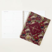 Burgundy William Morris Floral Elegant Monogram  (Devant avec enveloppe)