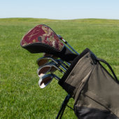 Burgundy William Morris Floral Elegant Monogram  Golfheadcover (Insitu)