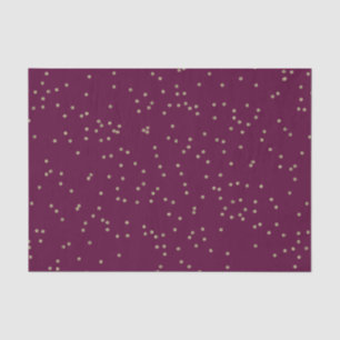 Burgundy Wine en Metallic Gold Dot Splatter Tissuepapier